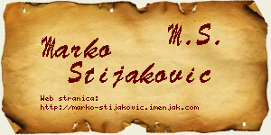 Marko Stijaković vizit kartica